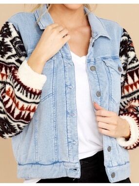 Z Supply Aztec Print Soft Denim Jacket